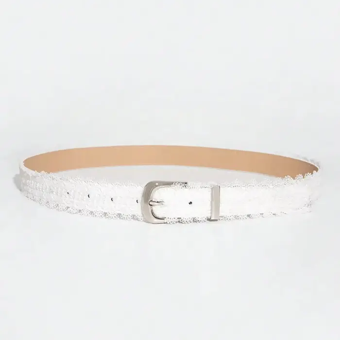 Ceinture en dentelle blanche de style délicat pour femme, une ceinture polyvalente de style féminin