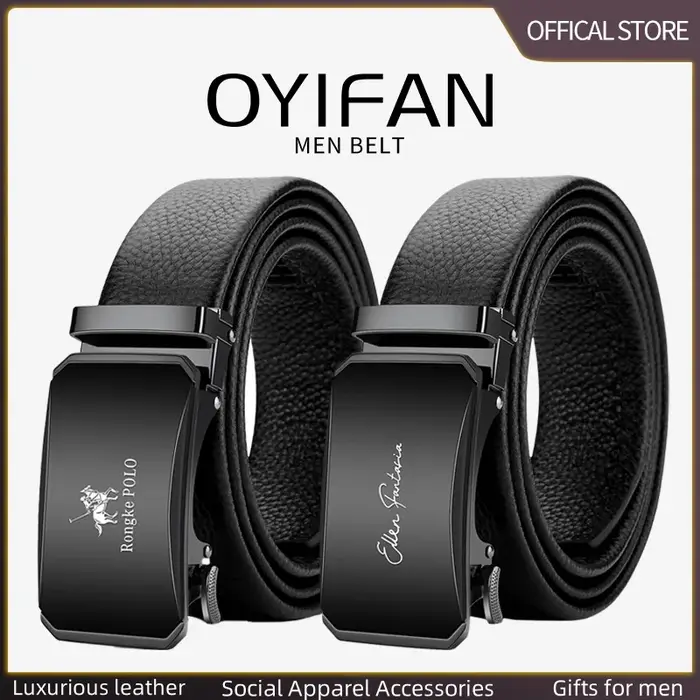 OYIFAN hommes ceinture en cuir véritable ceinture pour hommes alliage boucle cliquet ceintures homme