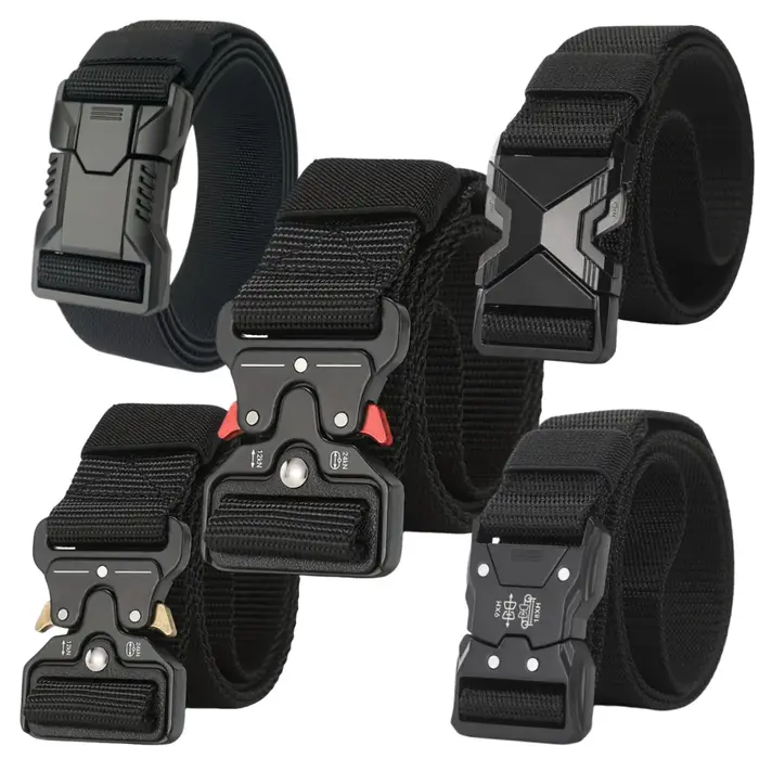 Ceintures de taille tactiques pour hommes, plusieurs Styles, ceinture à boucle en Nylon tressé, légère et respirante, pour les déplacements quotidiens, nouvelle collection