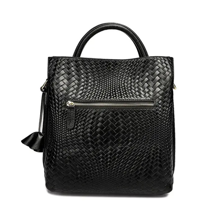 Sac à Main à Motif Tissé Noir pour Femme, Sacoche Décontractée, Polyvalente, Luxueuse, à la Mode