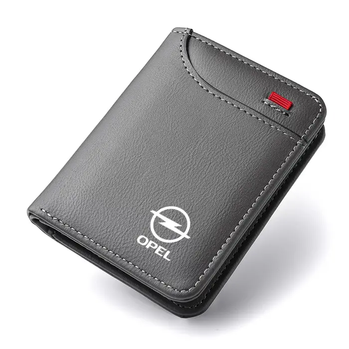 Emblème de voiture portefeuille souple en cuir Mini porte-monnaie pour cartes de crédit petit portefeuille Portable pour Opel Astra H Insignia Mokka Zafira Corsa Vectra