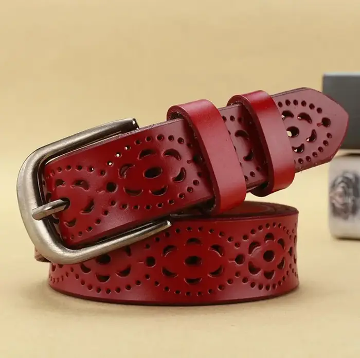 Ceinture en cuir véritable pour femme