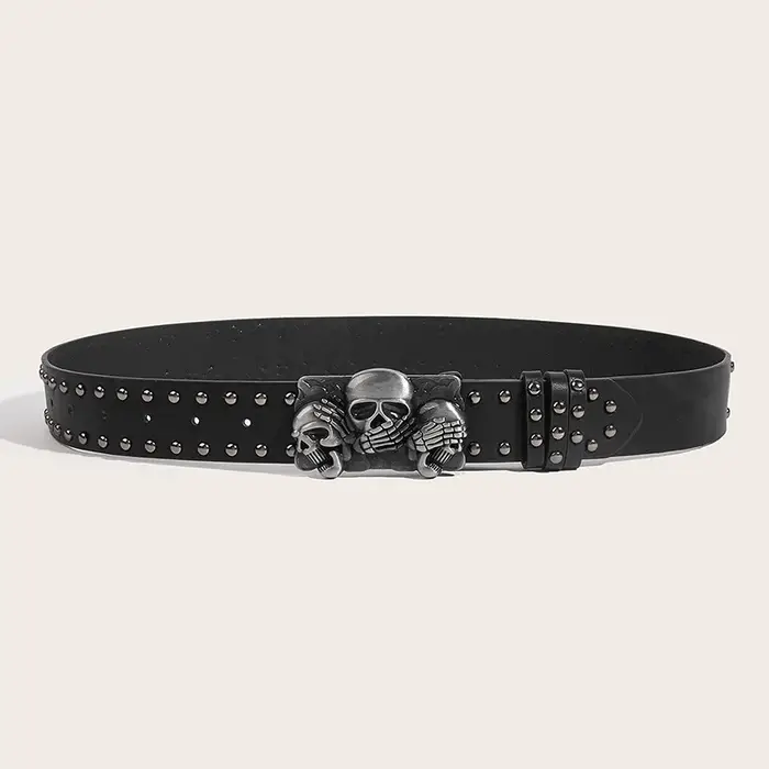 Desinger ceintures pour femmes de haute qualité marque de luxe Punk Goth Rivet noir jean unisexe hom