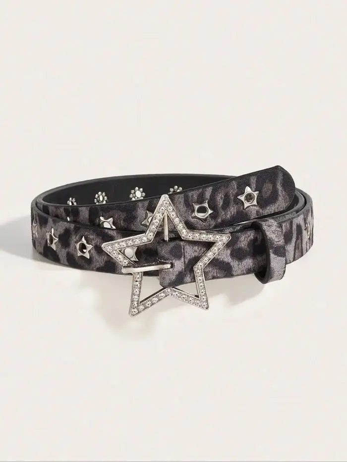 Ceinture étoile creuse en métal cloutée Y2K pour femmes