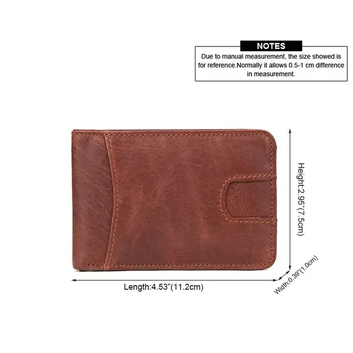 GENODERN Petit portefeuille décontracté pour hommes, portefeuilles fins en cuir de vache, mini portefeuille court avec porte-cartes, pochettes à monnaie