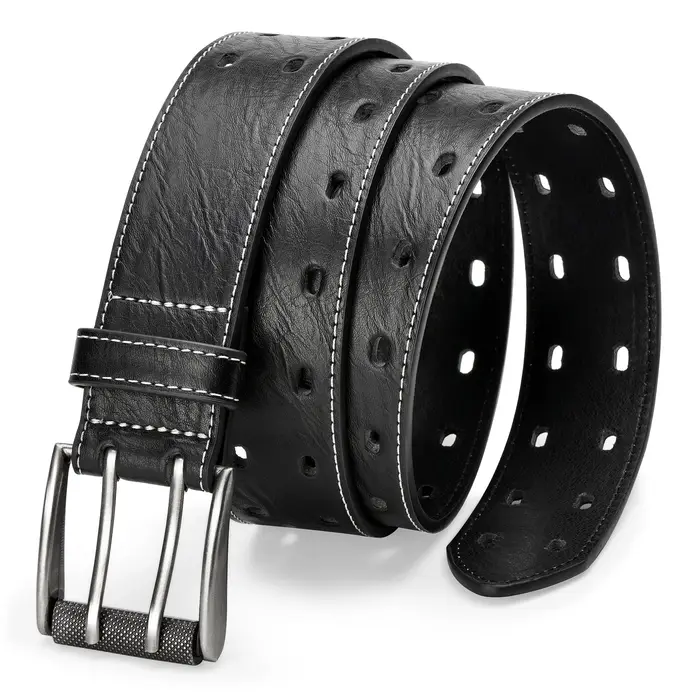 Ceinture classique à Double broche pour hommes, mode décontractée, travail robuste, ceintures en Fau