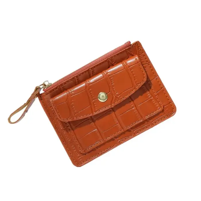 Porte-carte d'identité court sac à main motif Crocodile mode sac d'argent sac