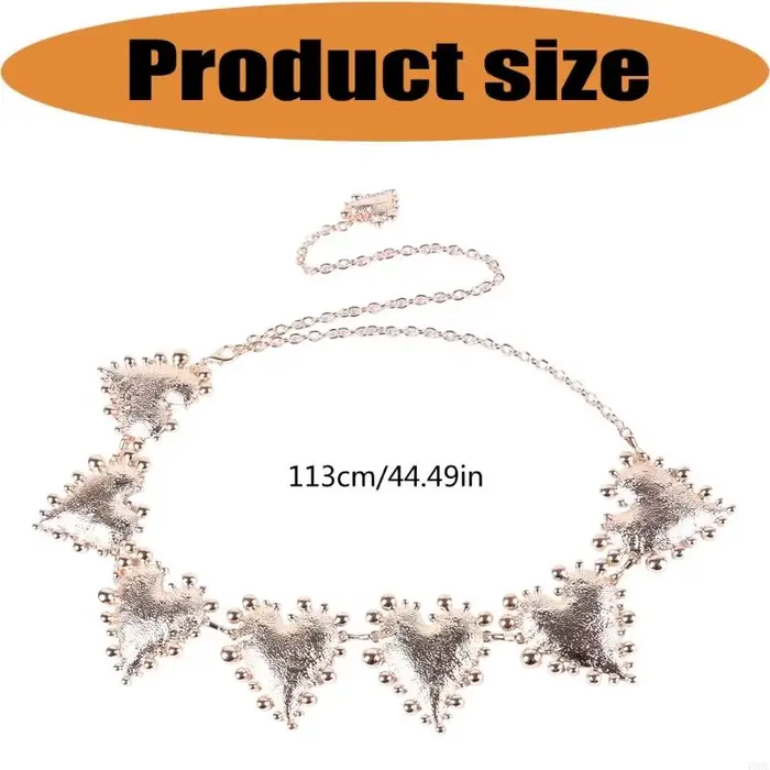 Ceinture chaîne bijoux taille avec Accent cœur