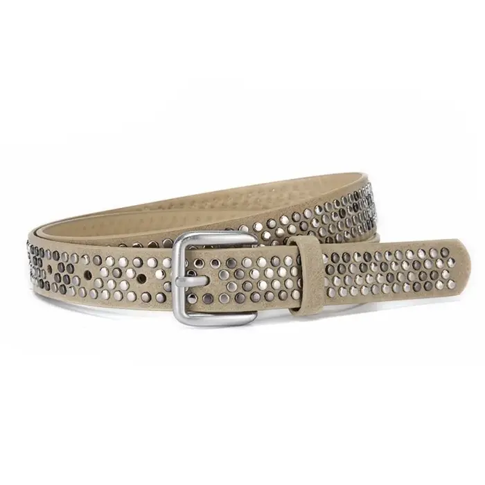 Ceinture tendance en daim à boucle ardillon et rivets