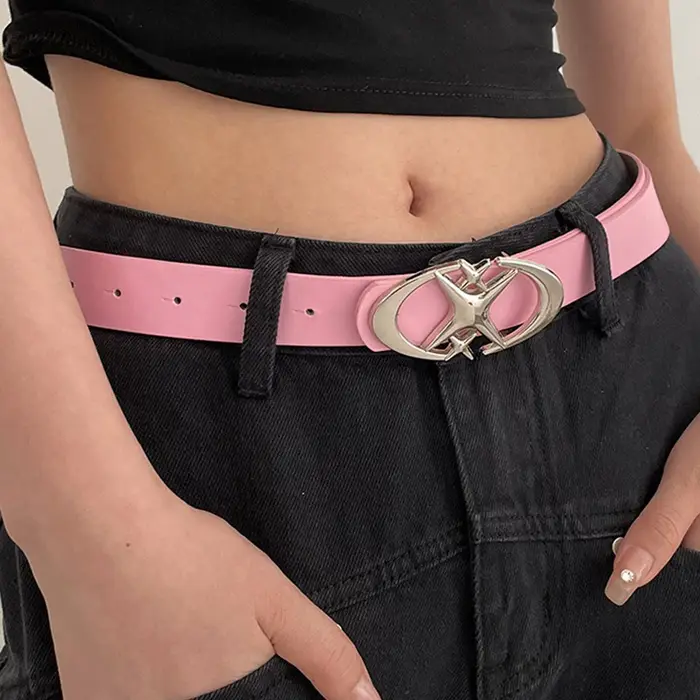 Y2K Punk gothique ceinture femmes ceinture pour jean ceintures pour femmes rose blanc noir ceinture mode Vintage ceintures Pu cuir ceinture BF019