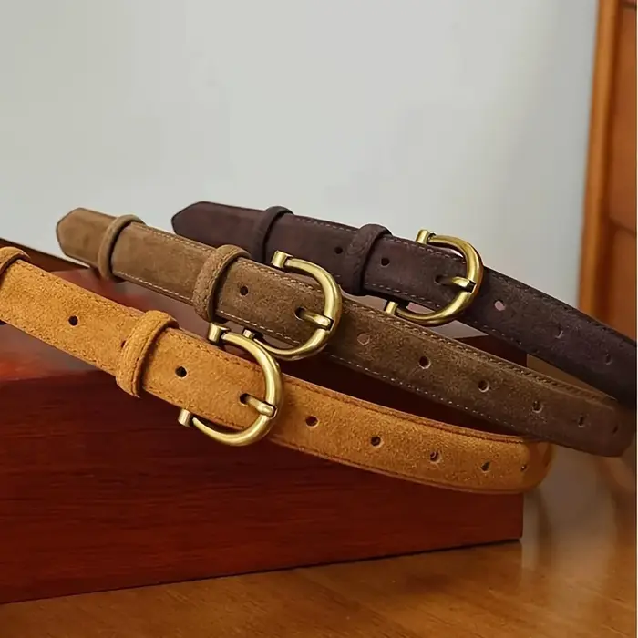 Ceinture en cuir véritable suédé pour femmes