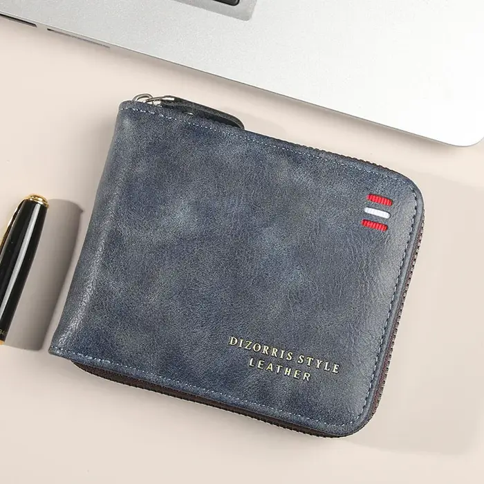 Portefeuille pour hommes version courte 2025 nouvelle couleur unie jeunesse simple trois fois