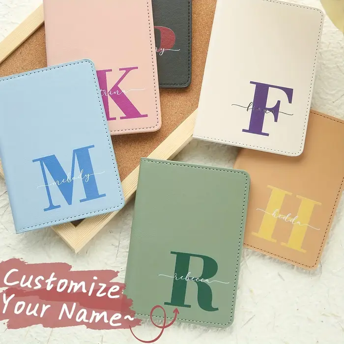 1 couverture de passeport personnalisée avec nom et initiales sur mesure