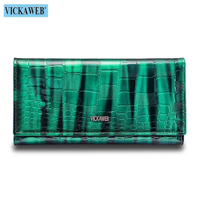 VICKAWEB Portefeuille en cuir véritable pour femme