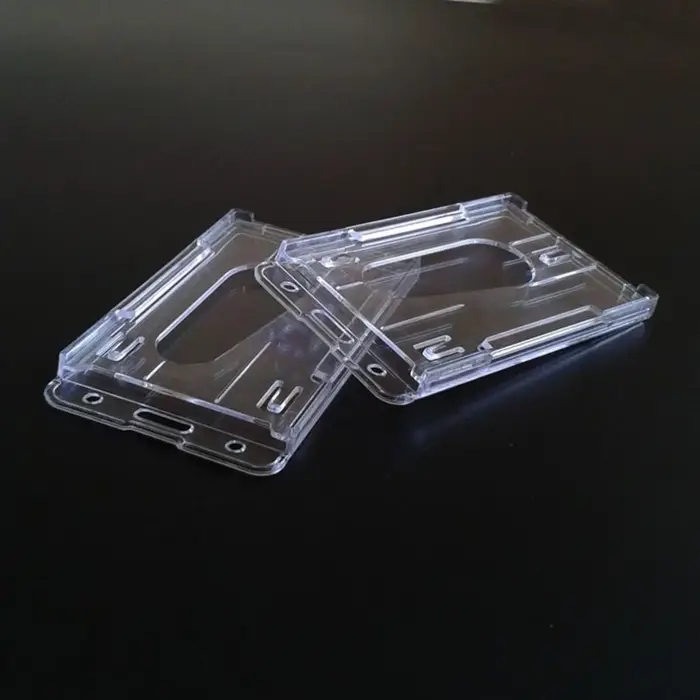 Porte-cartes vertical en plastique rigide transparent