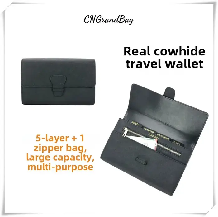 Portefeuille long en cuir grande capacité