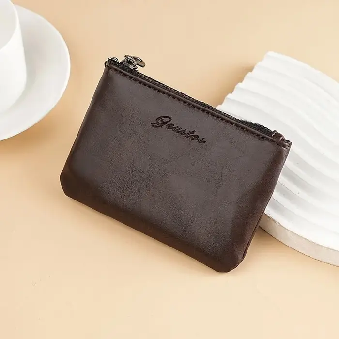 Porte-monnaie miniature en cuir PU gaufré avec fermeture éclair WERLLANDS