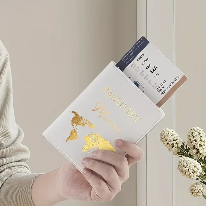 Porte-passeport personnalisé avec lettres et nom