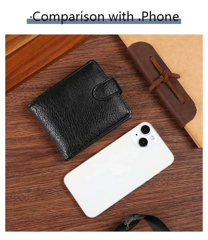Portefeuille décontracté pour hommes en cuir à loquet court homme portefeuilles Durable pochette à monnaie mâle mince à deux volets Photo porte-carte d'identité sac à main pince à billets