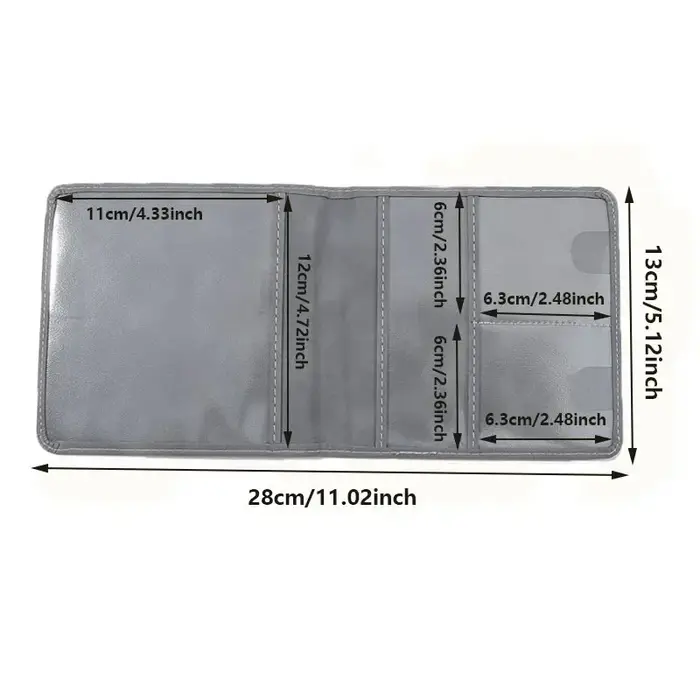 Porte-carte d'assurance et de permis de conduire d'enregistrement de voiture-boîte à gants de véhicule en cuir organisateur de documents automobiles