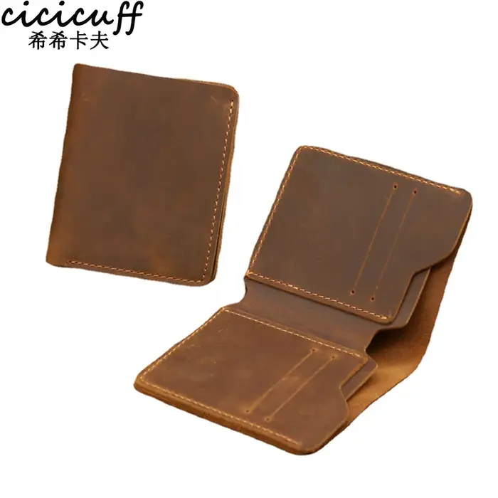 Portefeuille rétro en cuir véritable pour hommes