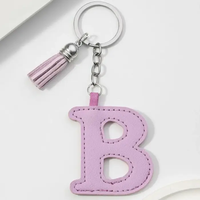 Organisateur de clés PU 26 lettre porte-clés gland taille boucle Alphabet voiture clé