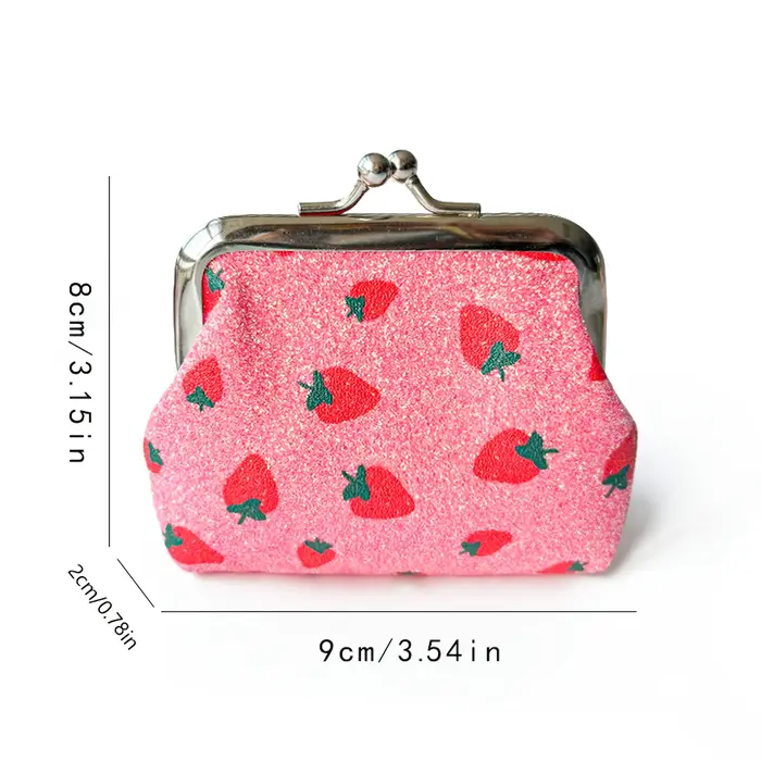 Porte-monnaie à motif de fruits - Petit portefeuille scintillant
