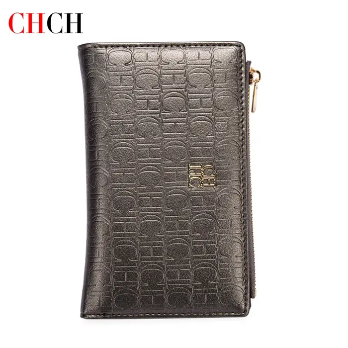 CHCH Portefeuille pour femme Slim à deux volets avec fermeture éclair et poche pour pièces de monnaie