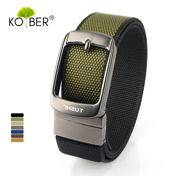 KOLBER Nouvelle Ceinture Réversible Pour Hommes Alliage Argent Boucle Automatique