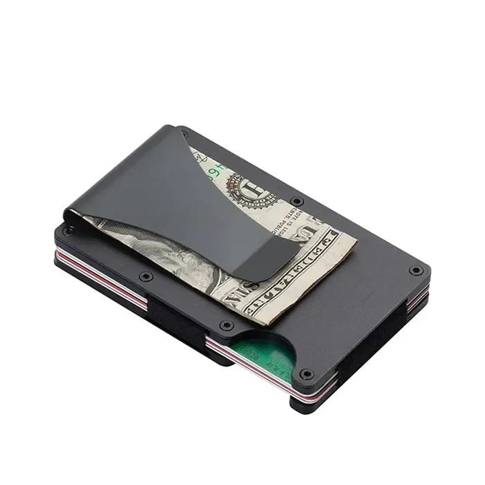 Portefeuille minimaliste pour hommes et femmes - Portefeuille fin anti-RFID