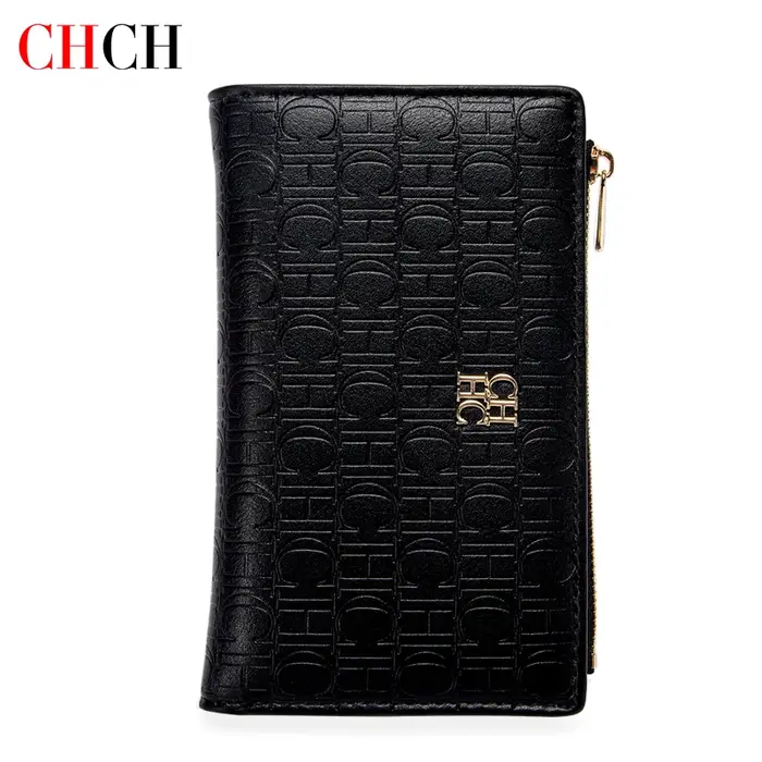 CHCH Portefeuille pour femme Slim à deux volets avec fermeture éclair et poche pour pièces de monnaie