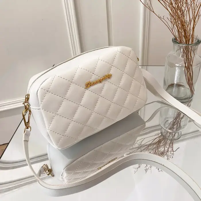 Petit sac messager avec pompon pour femme