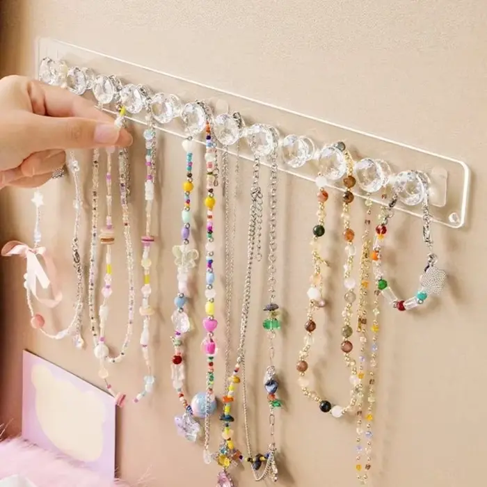 Supports de colliers en acrylique, organisateur de bijoux mural, support suspendu pour colliers, bra