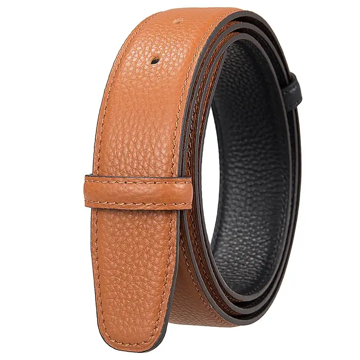 Sangle de ceinture en cuir pleine fleur double face de 3,4 cm pour boucle à ardillon, style professi