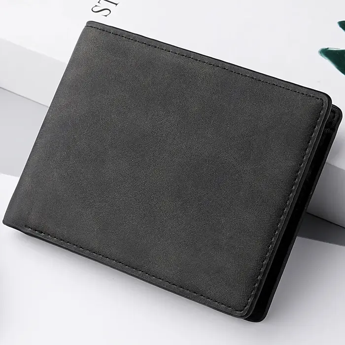 2023 Nouveau Portefeuille Hommes Court Dollar Clip Zipper Simple En Cuir Souple Léger