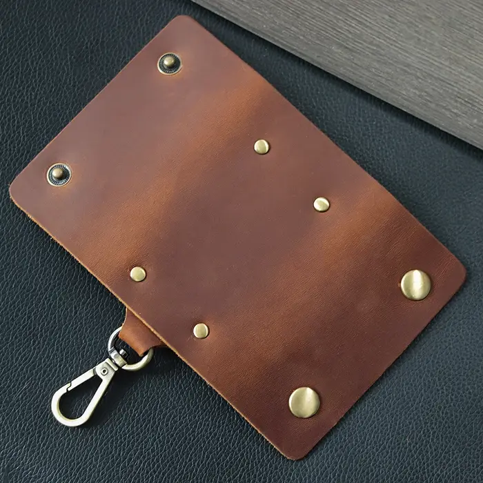 Porte-clés en cuir pour hommes – Organisateur de pochette à clés multifonctionnel avec clip de ceinture suspendu à la taille
