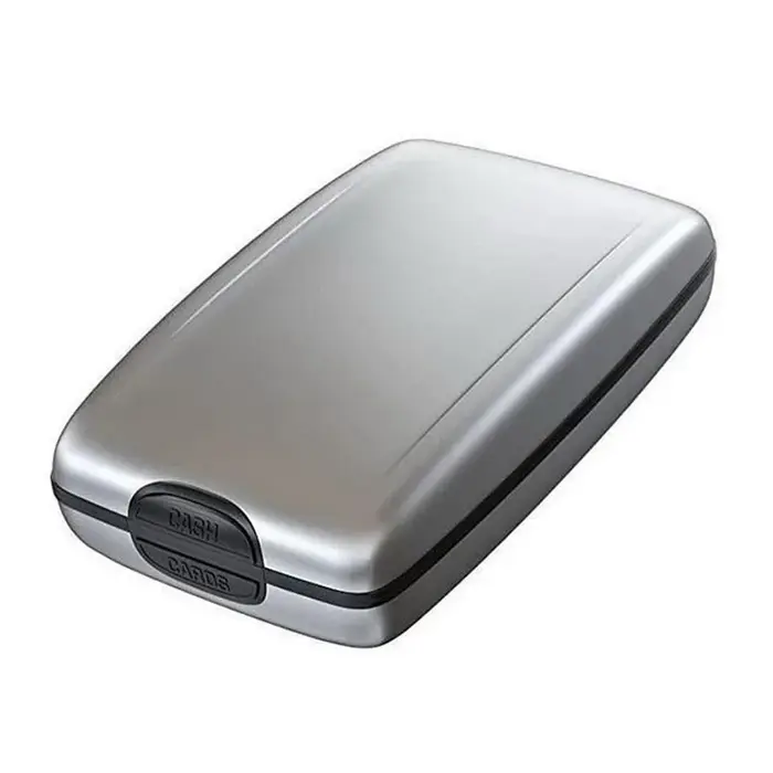 Portefeuille rigide antivol en aluminium et plastique avec protection RFID pour cartes bancaires