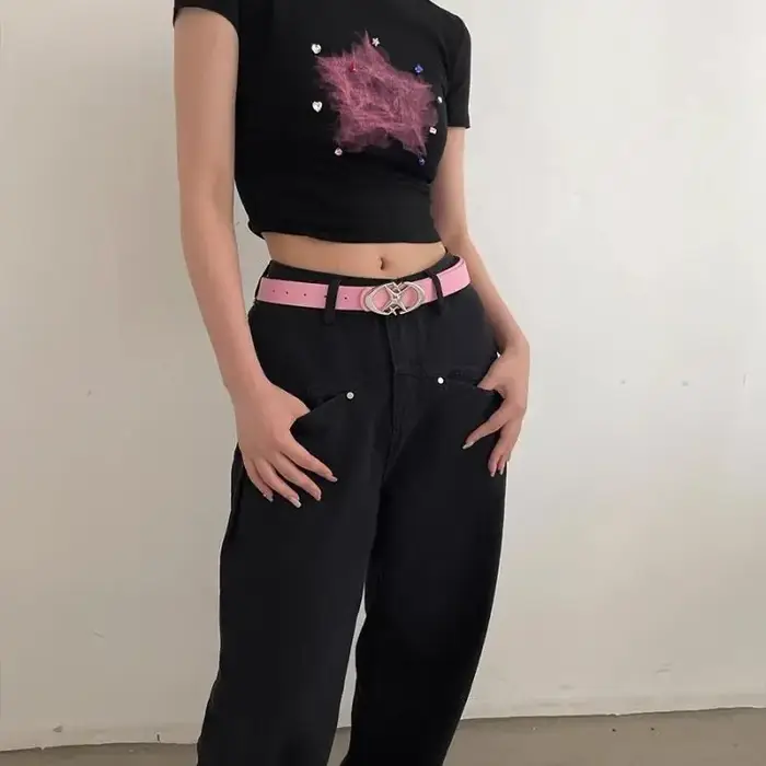 Ceinture à boucle en métal Vintage pour hommes et femmes