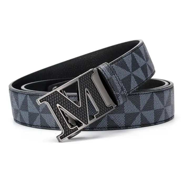 Ceinture en cuir pour hommes avec boucle automatique en métal