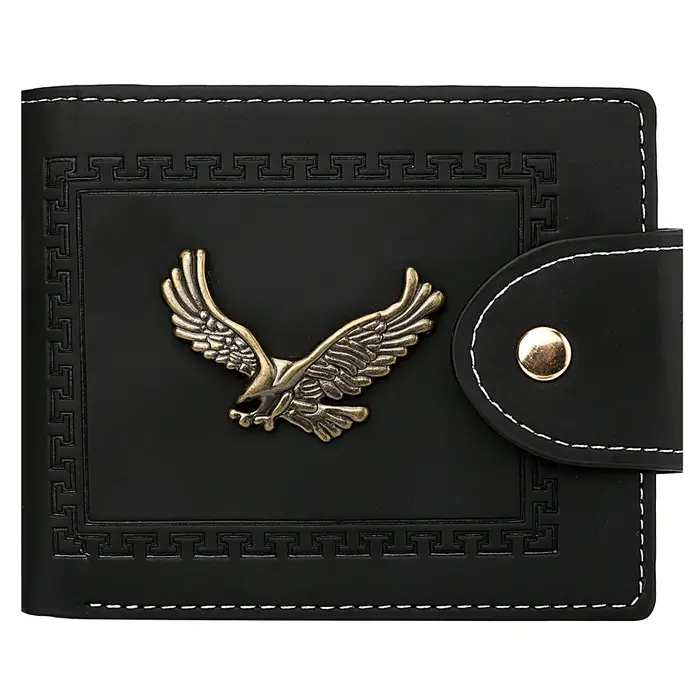 Portefeuille homme court portefeuille jeunesse mode personnalité Pu cuir carte de crédit porte-carte