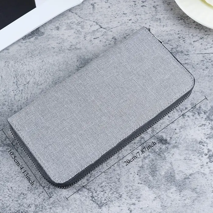 Nouveau portefeuille Long en toile pour hommes-pochette à fermeture éclair de grande capacité