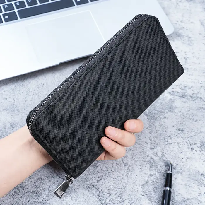 Nouveau portefeuille Long en toile pour hommes-pochette à fermeture éclair de grande capacité