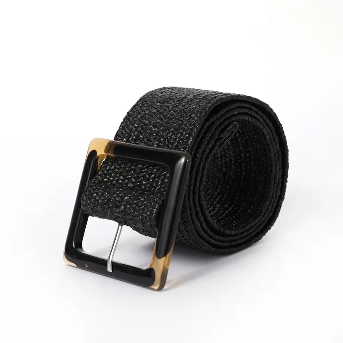 Fantaisie tissé style bohème boucle carrée large femmes ceinture vintage dames