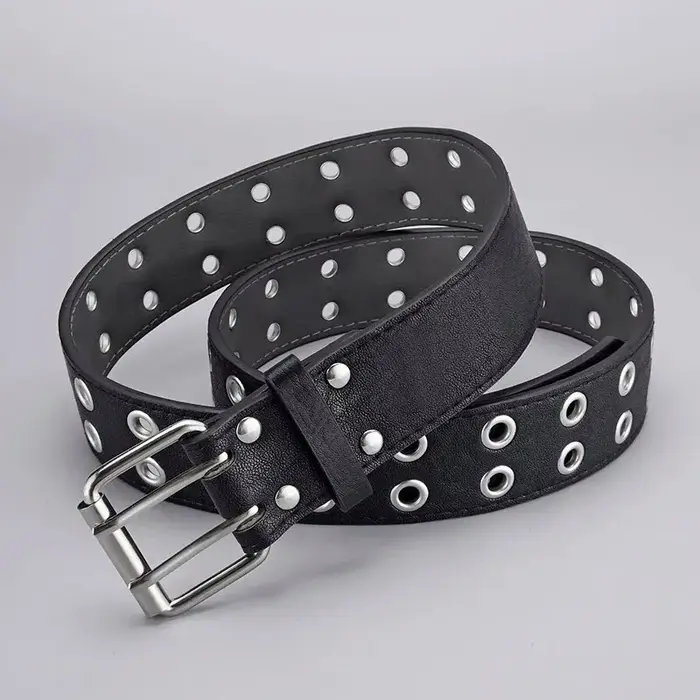 Ceinture tendance Simple à Double trou pour hommes et femmes