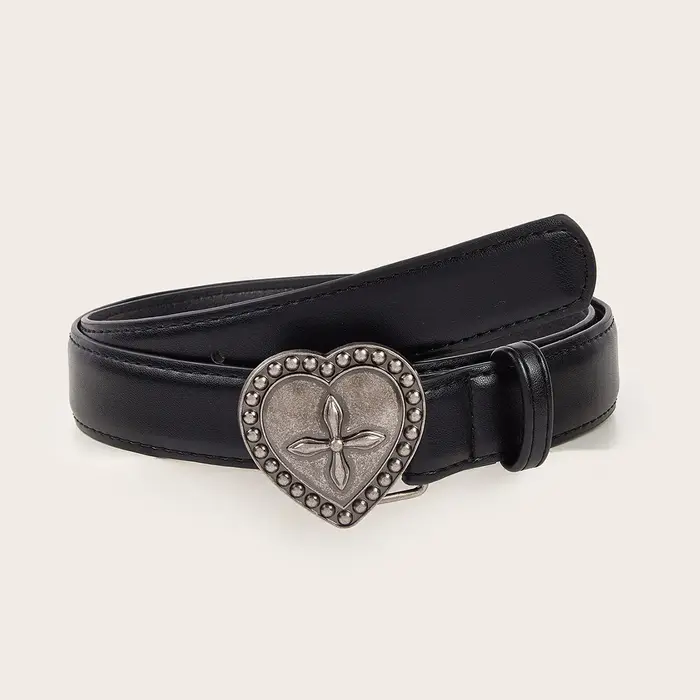Ceinture croix coeur de pêche gothique vintage pour femmes, ceinture diesel Y2k, accessoires de robe