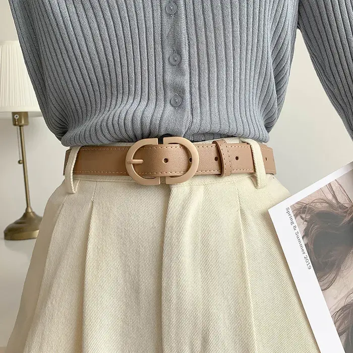 Ceinture à boucle en métal Simple pour femmes