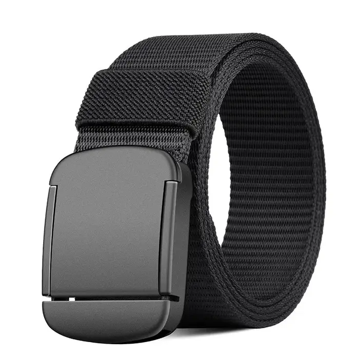 Ceinture décontractée pour homme, ceinture en toile à boucle automatique sans métal, ceinture pour jeans homme, adaptée pour les sorties en plein air et le quotidien