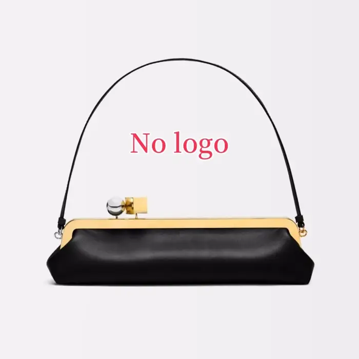 Pochette longue avec bandoulière amovible, sac Baguette à la mode pour femmes, sac à main à Clip de
