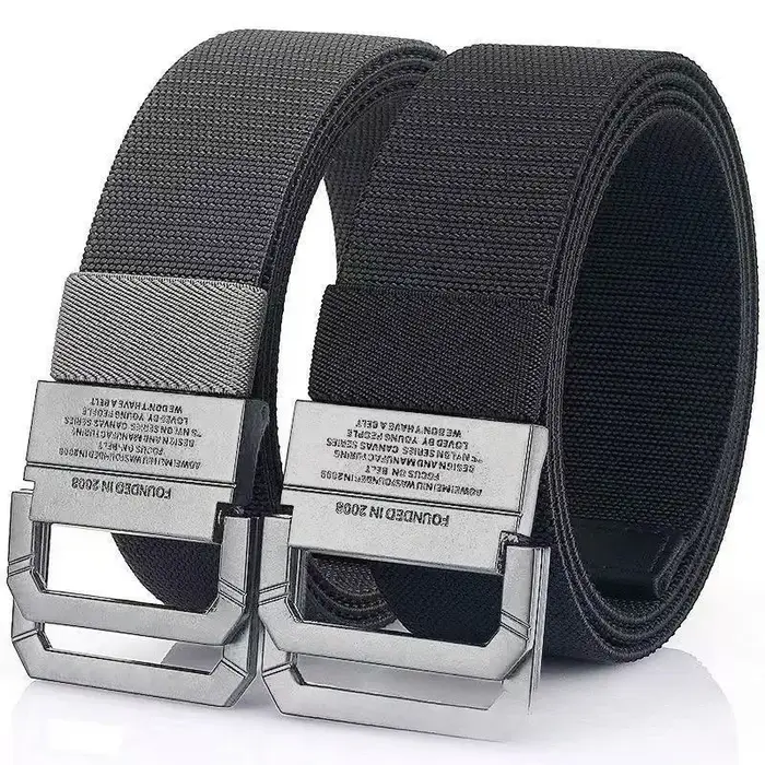 Ceinture de sport décontractée pour hommes et femmes – Boucle métallique automatique, sangle en toile et nylon, idéale pour les étudiants et l'extérieur