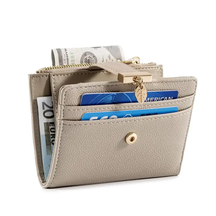 Portefeuille en cuir pour femme Pomelo Best avec poche à monnaie zippée
